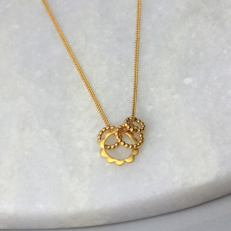 Mini Scalloped Circle Necklace image 1