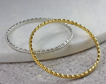 Scalloped Bangle with Dotted Detail