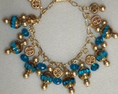 Treasure Blue -Ladies Jewelry Set -2 Piece Handmade Bracelet & Earrings-Glass Beadwork-Handcrafted-TrendingJewelry-Treasury-Gifts for Her