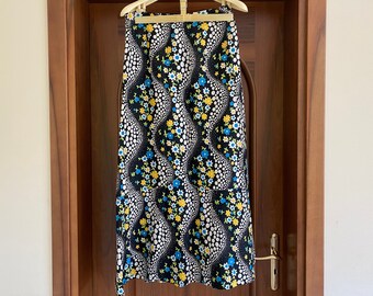 70s Maxi Skirt Cotton Maxi Skirt ,Flower Skirt Size M, 1970s Summer Skirt, Retro Women Clothes, Cotton Skirt, 70s Floral Skirt.