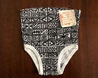 Vintage Children Underwear, Size 4 - 5, 100 % Cotton, Black Pattern Unused with Factory Tag , Collectible