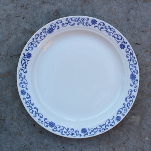 Rörstrand Dinner Plate White Big Plate with Blue Flowers Swedish Vintage Collectible Scandinavian Design