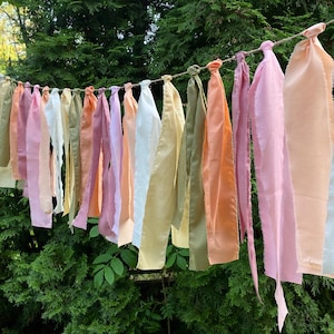 Cotton Party Garland Tassel Bunting Outdoor Garden Wedding Ribbon Garland Eco Friendly Fiesta Rag Tie Boho Birthday Festival Curtains