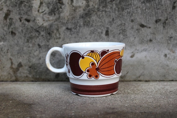 1970s Scandinavian Design Set of 5 Vintage Stavangerflint Norway Pottery Ochre Color Pottery Egg Cups