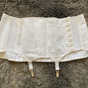 Vintage Cotton Garter Belt Lingerie Girdle Suspender Belt Retro Women Underwear White Wedding Sexy Collectible 70s