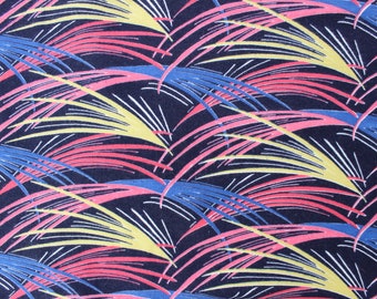 Tela de franela de algodón vintage, tamaño 118", tela vintage, tela con estampado abstracto retro moderno, coleccionable.
