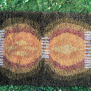 Scandinavian Vintage Rya Rug High Pile Rya Wool Rug Pop Art Interior Handmade Wool Carpet Swedish Rya Rug