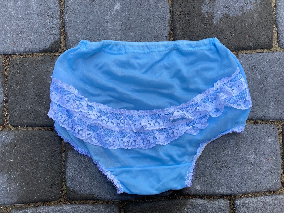 Ruffle Panties Blue Babydoll Underwear Vintage Lace, Collectible XS Etsy