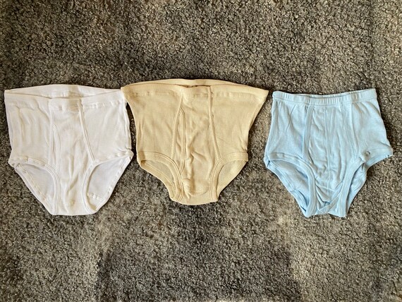 Vintage Men Briefs M Size Ribbed Cotton Vintage High … - Gem