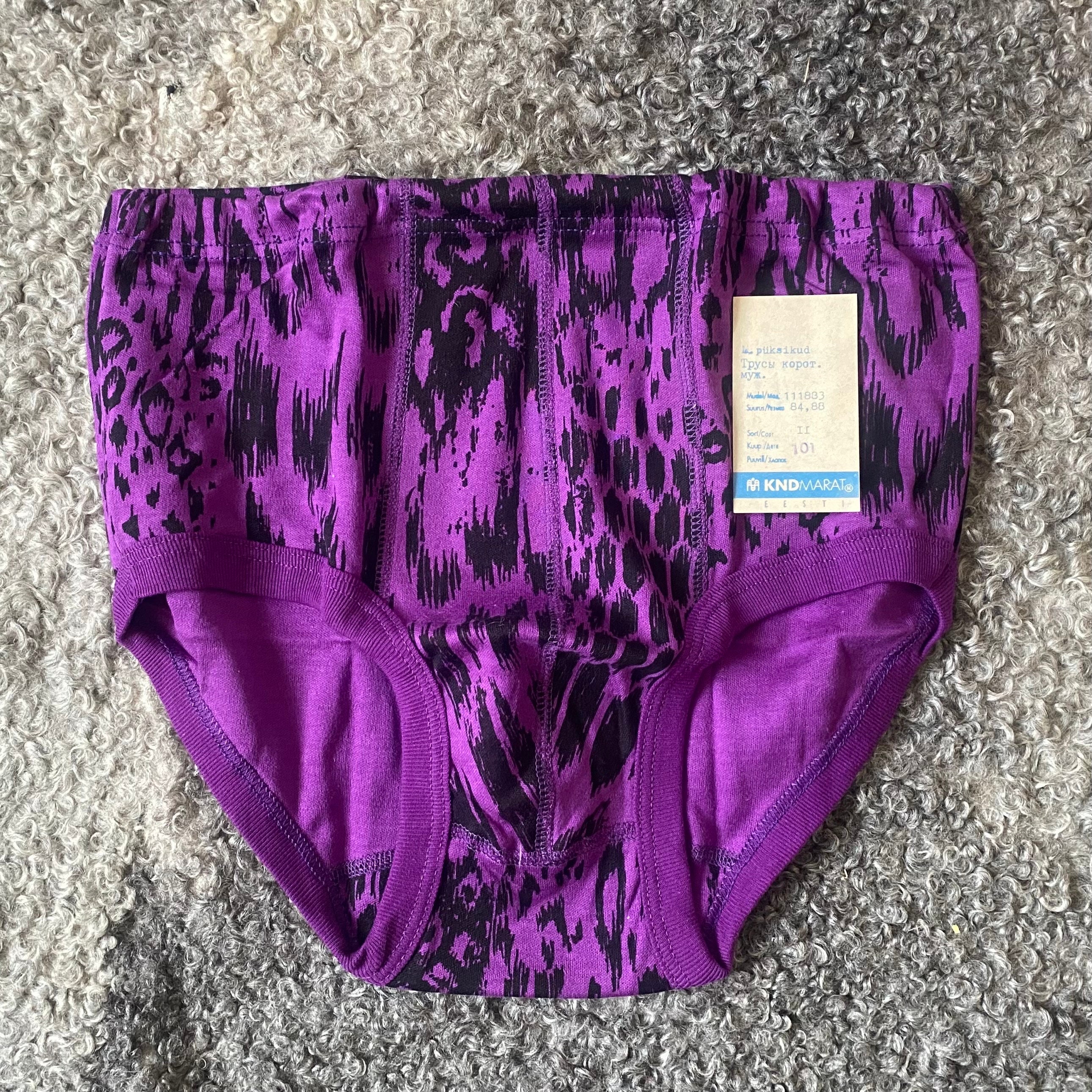 NIP FRUIT OF THE LOOM Size 6 M Purple Brief Cotton Underwear Panties~3  Pairs