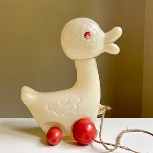 Vintage Plastic Toy Duck 70s Retro Toy Collectible 1970s