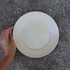 Höganäs Keramik Salad Plate Swedish Vintage  Sandy Color Hoganas Stoneware Plate, Scandinavian Design