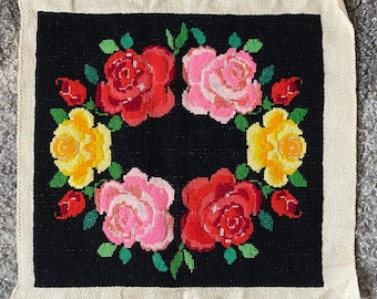ヴィンテージ クロスステッチ タペストリー 刺繍 絵柄 ベリー