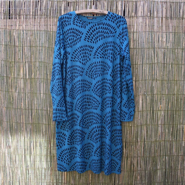 Vintage MARIMEKKO Huuhkatti Kyyhkynen Dress, Size L, Made in Finland Scandinavian Design