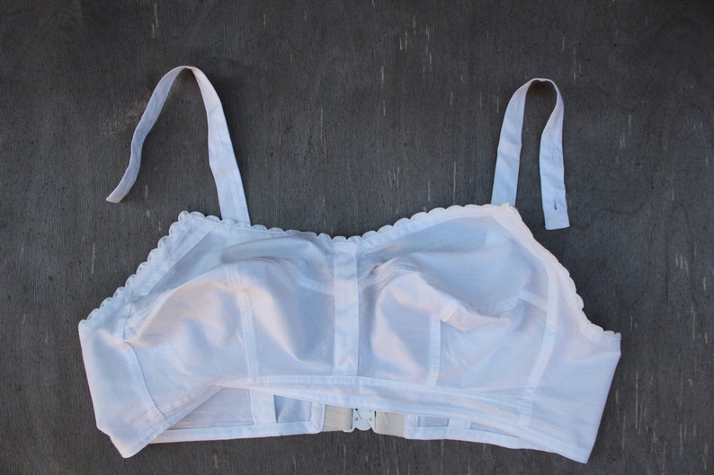 60s Nursing Bra, Vintage White Cotton Brassiere Ladies White Lingerie Underwear Collectible image 4