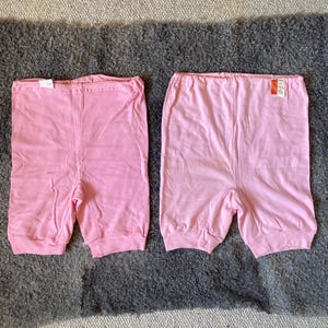 XL Size Vintage Underwear Women Long Leg Panties XL and XXL Size Unused Cotton Pink Underpants Retro Bloomers