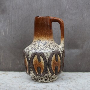 VEB Haldensleben Pottery Vase Mid Century Germany Ceramic Handel  Vase in Brown Colours