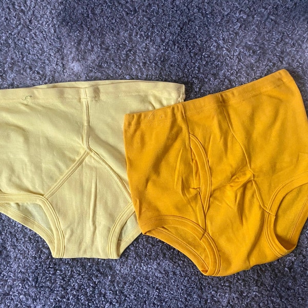 Vintage coton hommes sous-vêtements rétro taille haute caleçons jaune inutilisés sous-vêtements des années 70 hommes vêtements taille M/L caleçons y-front