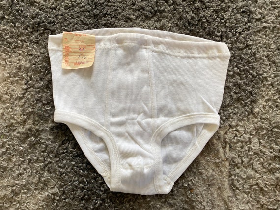 Vintage Men M/L Underwear Ribbed Cotton Vintage High Waist Underpants  Unused White Undies -  Norway