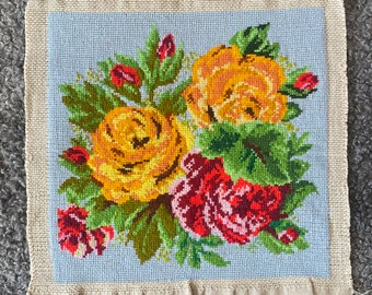 ヴィンテージ クロスステッチ タペストリー 刺繍 絵柄 ベリー