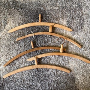 Vintage Wooden Cloth Hangers Set of 5 Rustic Clothes Hangers Set, Shop Window Display 1960s.