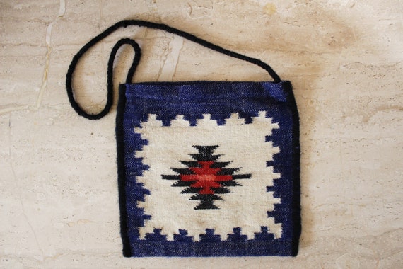 Wool Bohemian Shoulder Bag, Ethnic Woven Hippie B… - image 1