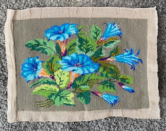 刺繍絵画　タペストリー　アンティーク ヴィンテージ クロスステッチ タペストリー 刺繍 絵柄 ベリー