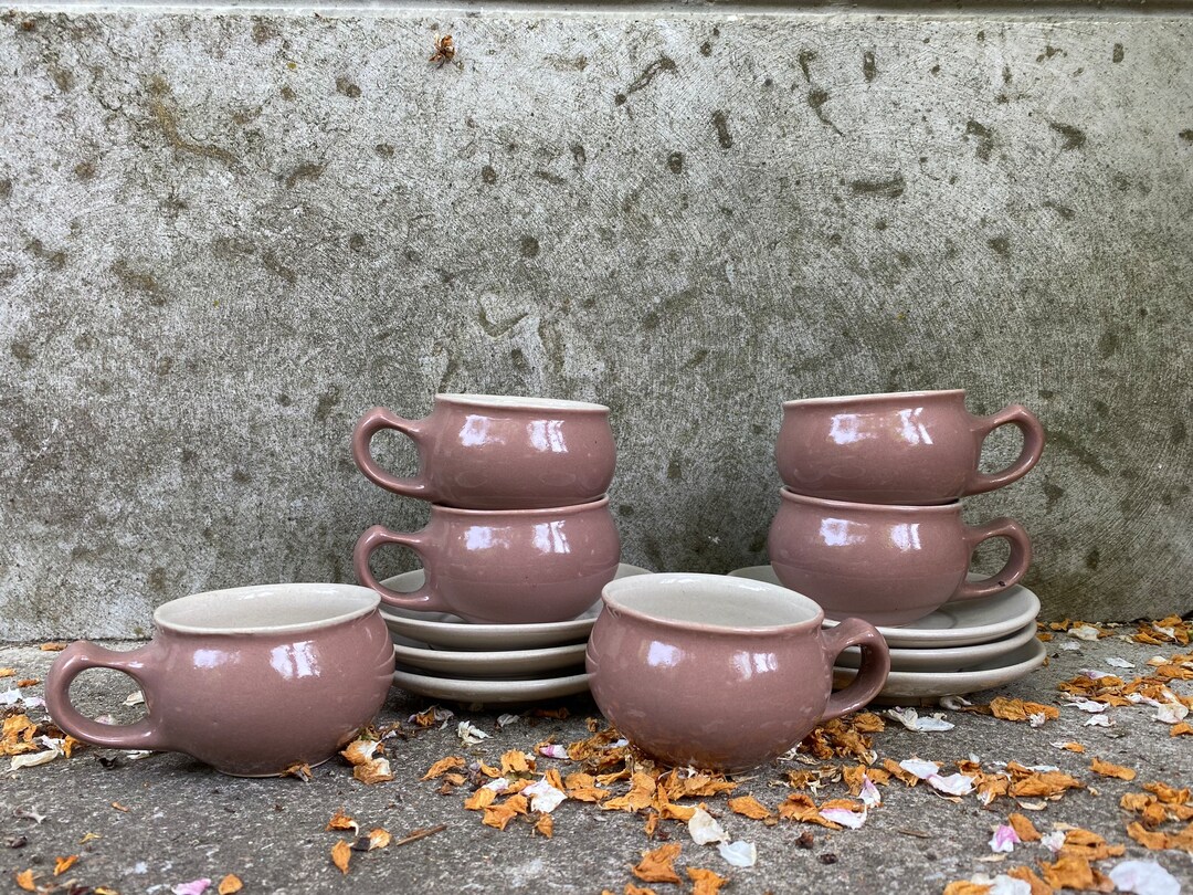Vintage Ceramic Tea Cups Coffee Cups With Saucer Set of 6 Estonian