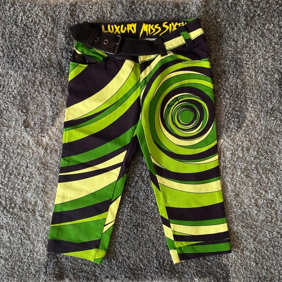 Vintage Miss Sixty Capri Pants Women Size 26, Y2K Luxury Graphic 