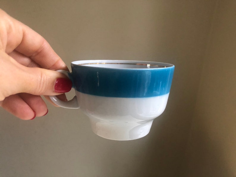 Collectible Soviet Vintage Tableware Russian Coffee or Tea Cup Made in USSR Soviet Cup with Saucer