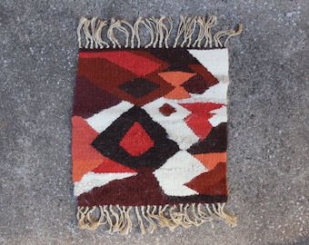 Scandinavian Wool Wall Hanging Woolen Tapestry Hand Woven Wall Decor, Scandinavian Home Decor