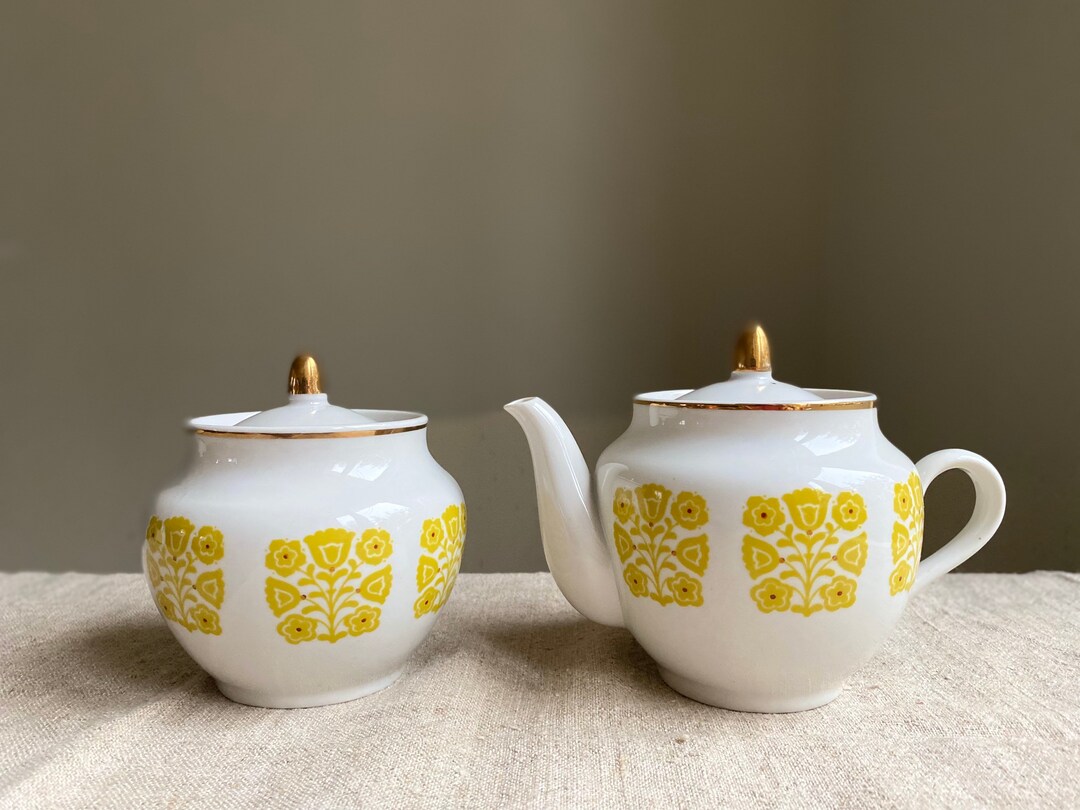 Ukraine Teapot Tea Pot and Sugar Bowl Vintage Ternopil Porcelain ...