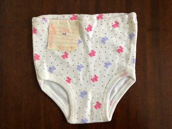 Vintage Children Underwear, Size 4 5, 100 % Cotton, Black Pattern Unused  With Factory Tag , Collectible 