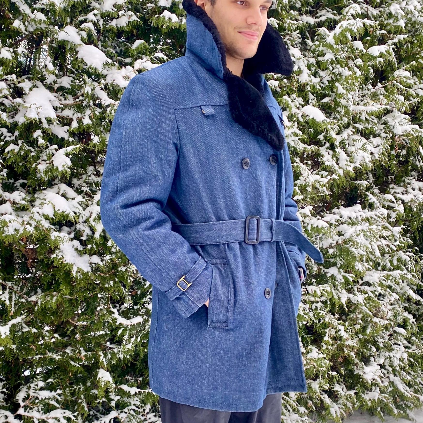 ジャケット・アウター 50's Soviet Fireman Linen Canvas Jacket 50s Vintage Fireman Jacket Hook Jkt Heavy Cotton Wool Lined