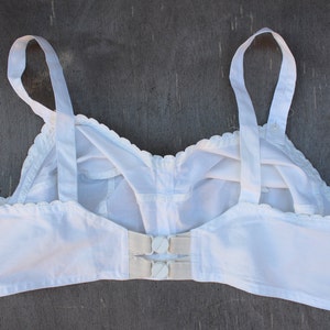 60s Nursing Bra, Vintage White Cotton Brassiere Ladies White Lingerie Underwear Collectible image 2