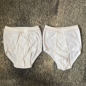 Vintage Men Undies White Ribbed Cotton XS, S, S/M Size Underwear High Waist Underpants 90s Unused White Briefs