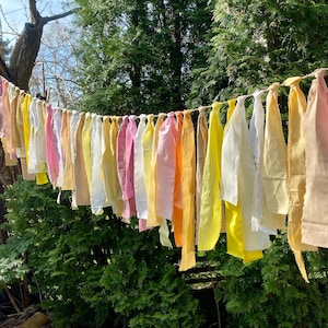 Cotton Party Garland Tassel Bunting Outdoor Garden Wedding Fabric Ribbon Eco Friendly Fiesta Rag Banner Tie Boho Birthday Festival Curtains