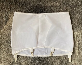 80s White Girdle Suspender Shapewear Body Slimmer Tummy Control Vintage Underwear Collectible