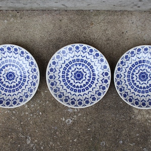 Saucers Vintage Barratts of Staffordshire England Nottingham Blue Flowers Vintage Set of 3