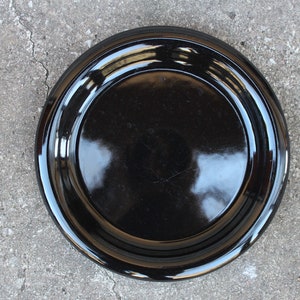Höganäs Keramik Plate Swedish Vintage Glazed Black Color Dinner Plate Hoganas Stoneware, Scandinavian Design