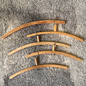 Vintage Wooden Cloth Hangers Set of 5 Rustic Clothes Hangers Set, Shop Window Display 1960s.