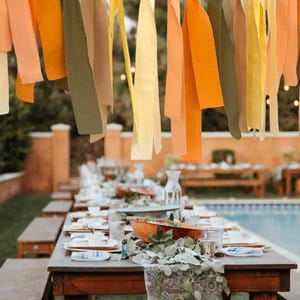 Fall Garland Tassel Bunting Outdoor Garden Wedding Ribbon Garland Eco Friendly Party Decor Fiesta Rag Tie Boho Birthday Festival Curtains
