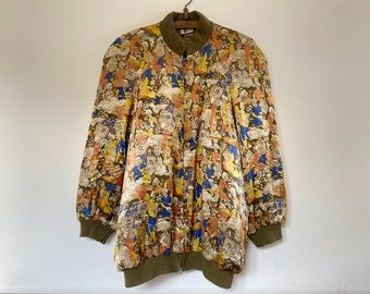 80s 90s UK製 ヴィンテージ COLIN HARVEY ジャケット Vintage 80s Colin Harvey Bomber Jacket: Multi Pattern Viscose
