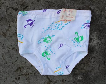 Calzoncillos de cintura alta para adolescentes XS, 10 - 12 años, ropa interior vintage para niños de algodón sin usar, etiqueta de fábrica coleccionable