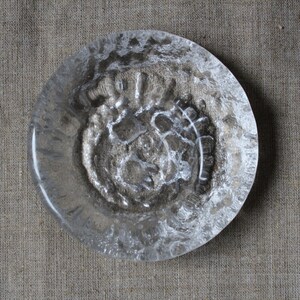Scandinavian Vintage Heavy Ice Glass Bowl Candle Holder, Decorative Glassware, Retro Home Decor image 5