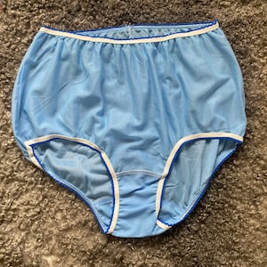 Vintage Frauen Unterhose, Frauen Blau Höschen, Größe XL, Retro Unterwäsche, Damen Höschen, Sammlerstück