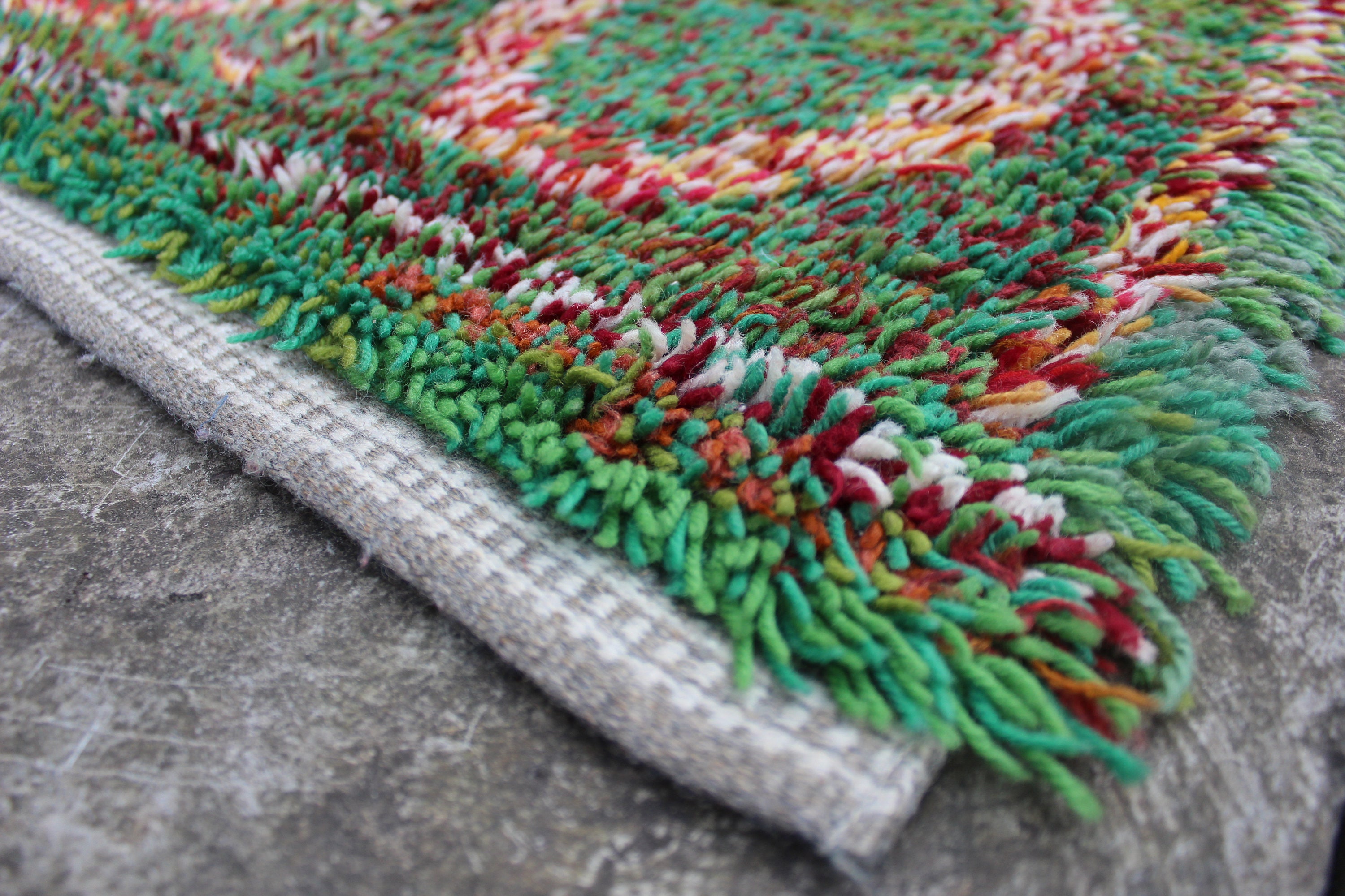 Norwegian Rya Rug Scandinavian Rya Rug Vintage Wool Mid Century Modern Design Handmade ...
