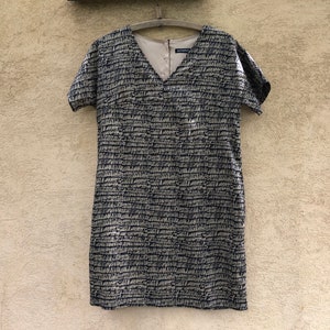 MARIMEKKO Halima Dress, Size L, Cotton Lined Mini Dress, Made in Finland Scandinavian Design