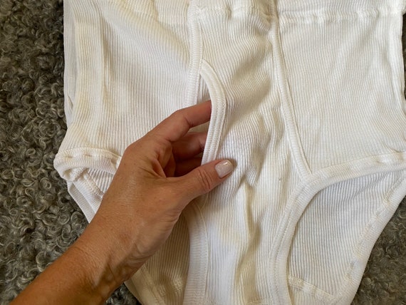 Vintage Men Briefs M Size Ribbed Cotton Vintage High … - Gem