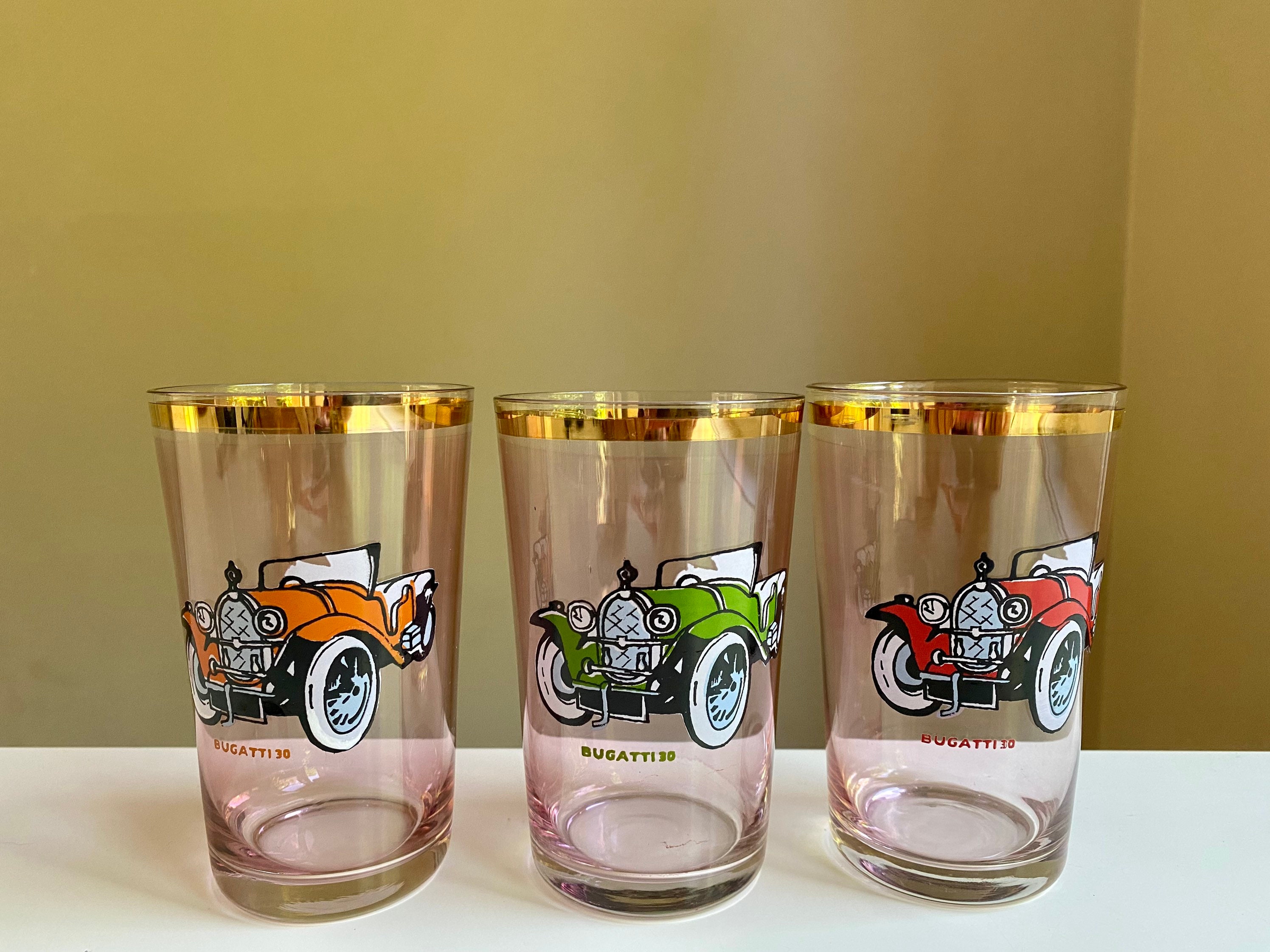 Set of 3 Drinking Glasses Set BUGATTI 30 Old Car Tumbler Glassware Bugatti  Type 30 Automobile Collectible - Etsy